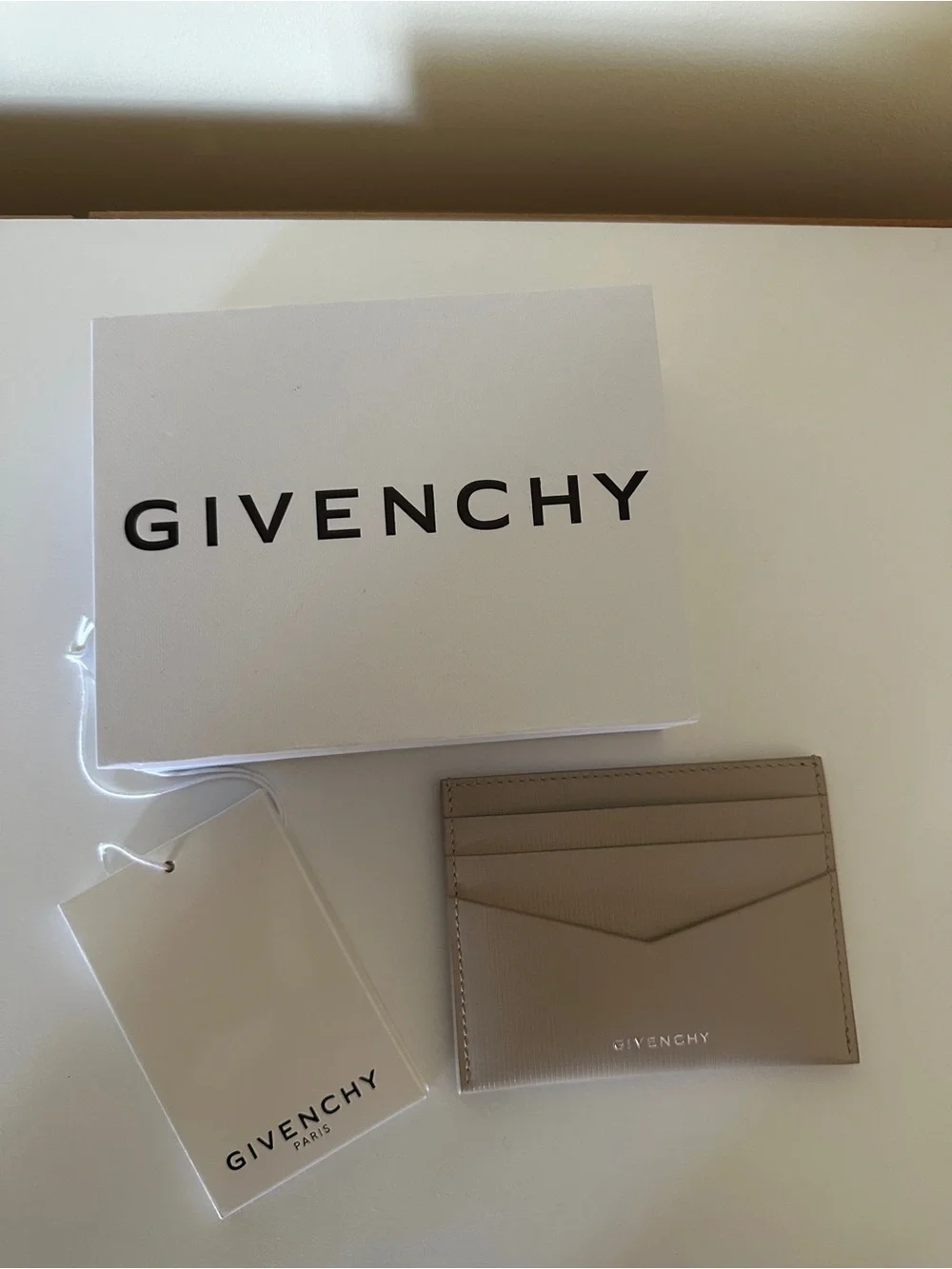Givenchy Beige Leather Card Holder